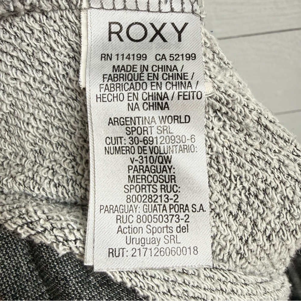 Roxy Heather Gray Jogger Sweatpants Knit Fleece Drawstring Women's Medium Cozy - Picture 9 of 10